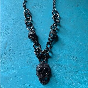 Rhinestone Skull Necklace